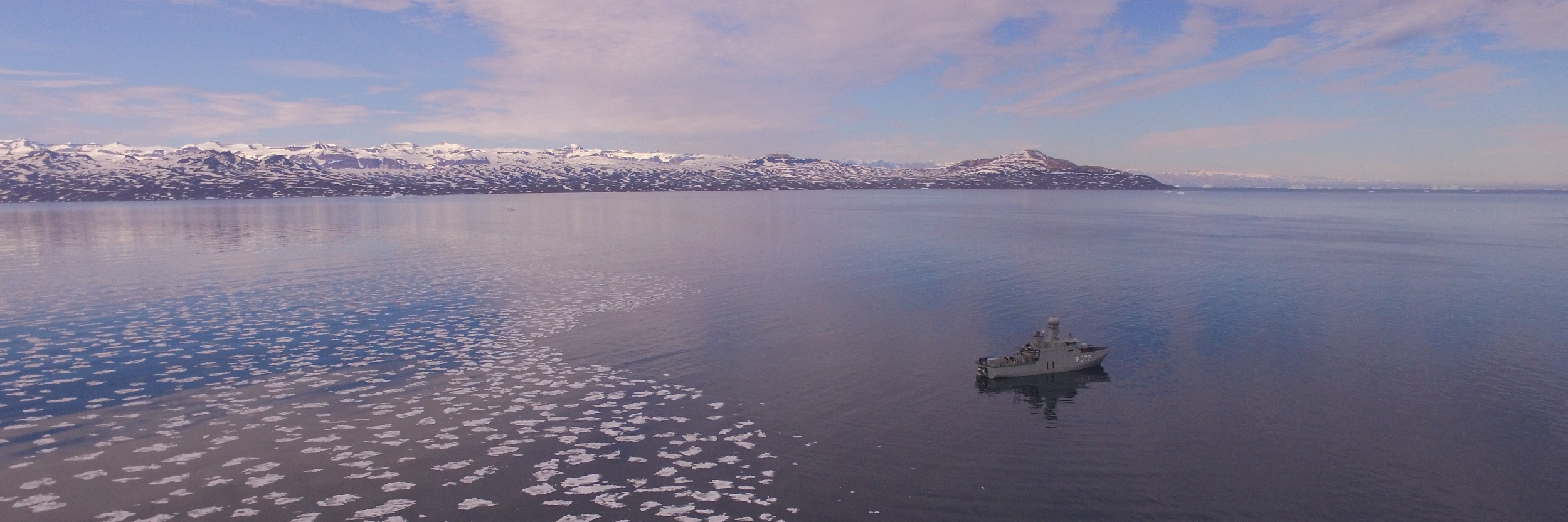 Ship sailing over Arctic ocean